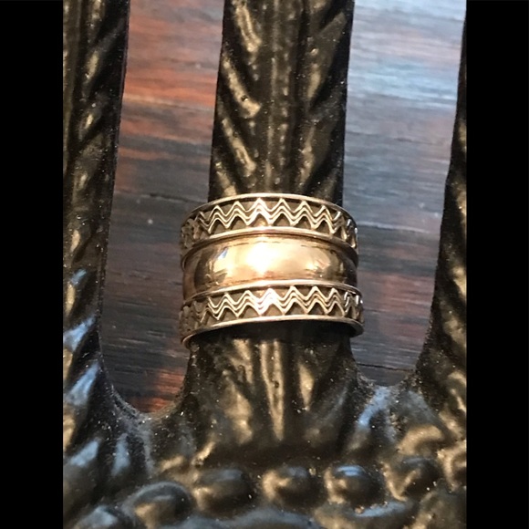 Vintage 90’s Sterling Silver Chunky Ring Size 5 3/4 - Picture 11 of 14